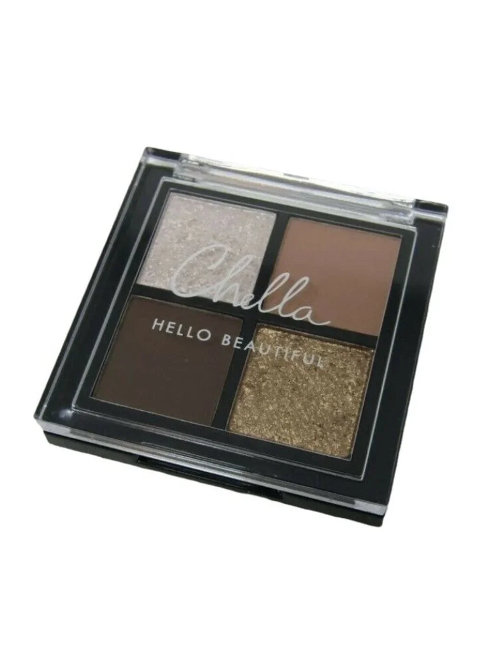 Chella La Vie Neutral Eyeshadow Palette 4 Shadow Shade Nude Shimmer Brown Gold